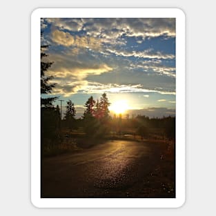 Country Road Sunset Sticker